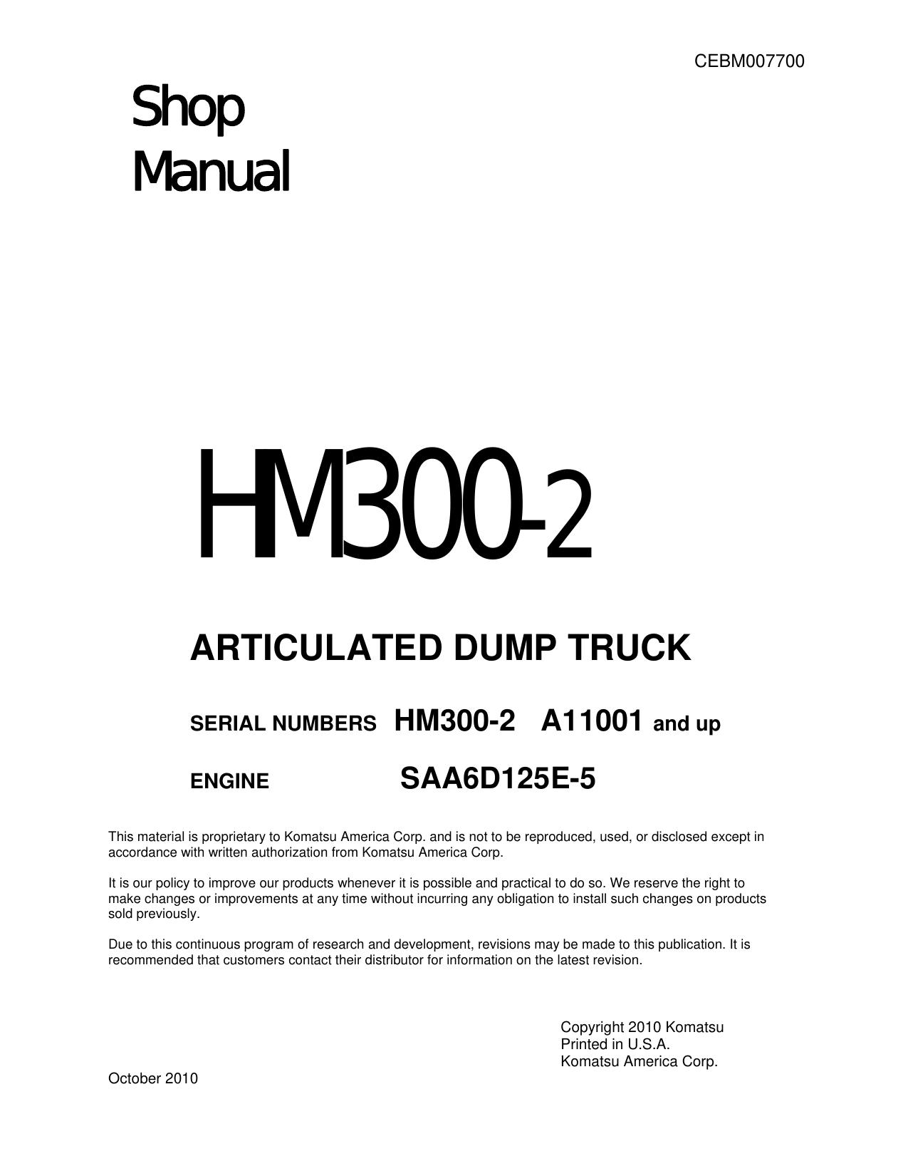 HM300-2  Shop Manual